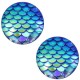 Basic Cabochon 20mm mermaid Capri blue holographic